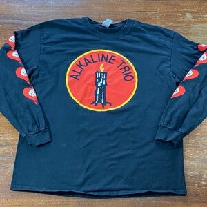 Gildan Black Long Sleeve Alkaline Trio Band Tee T-Shirt Large L